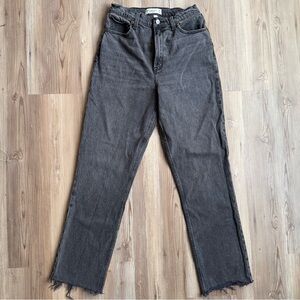 Abercrombie & Fitch Distressed Black Straight Leg Jeans